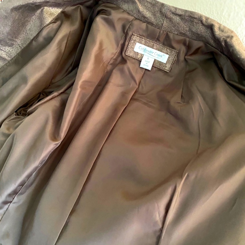 Bronze Leather Jacket by COLDWATER CREEK🍁 - Picture 8 of 9